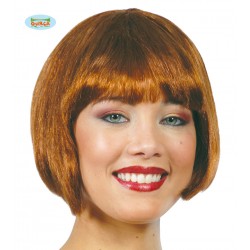 Peluca Media melena Castaña