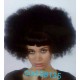 Peluca Negra Rizada con Flequillo Liso.Afro