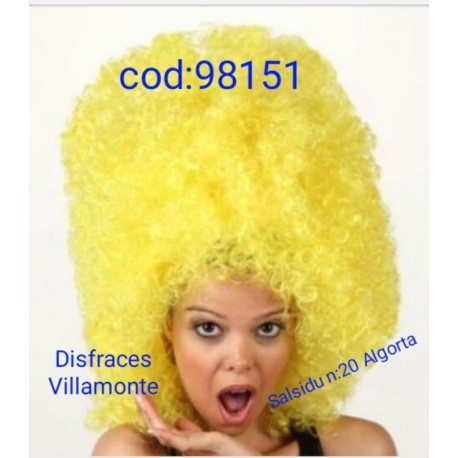 Peluca Amarilla Rizada.Afro