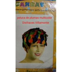 Peluca de Plumas,multicolor corta