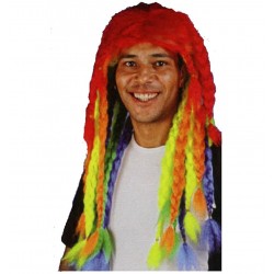 Peluca Rasta Multicolor Con Trenzas.