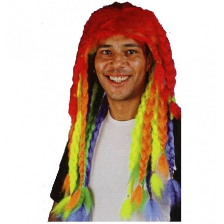 Peluca Rasta Jamaicano  Multicolor Con Trenzas.