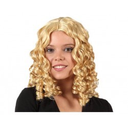 Peluca rizada Rubia.