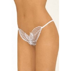 Tanga Mariposa con cascabel,Blanca y rosa
