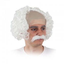 Peluca y bigote científico