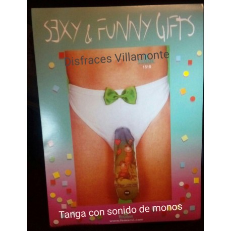 Tanga con trompa y sonido de monos. Lenceria Hombre