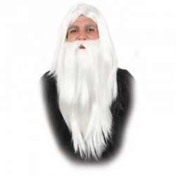 Peluca y barba ,Blanca de Mago-Druida