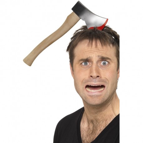 Diadema de hacha atravesando la cabeza.