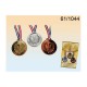 3 Medallas de plástico,Oro-Bronce-Plata