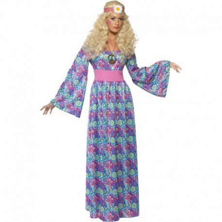 Disfraz Hippie-Años 60,Vestido elegante.Talla M