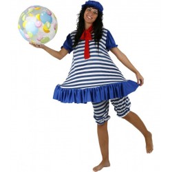 Disfraz Bañista antigua azul.Talla M-L