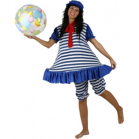 Disfraz Bañista antigua azul.Talla M-L