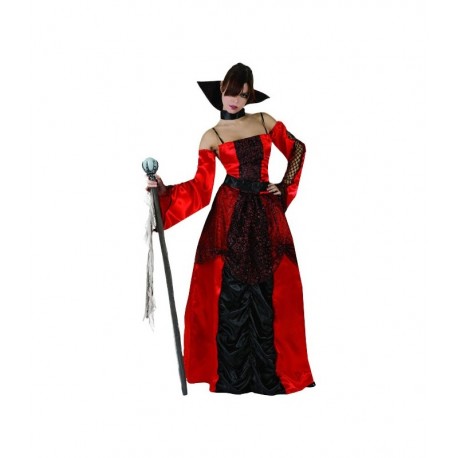 Disfraz Vampiresa Gótica,rojo Talla M-L