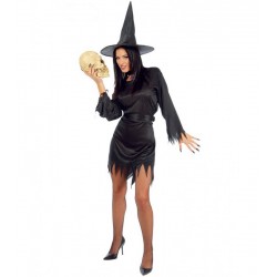 Disfraz de Bruja Negra.Talla unica