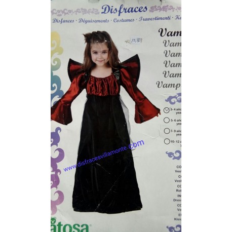 Disfraz Vampiresa,Talla 3-4-Halloween