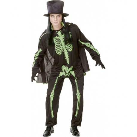 Disfraz de Esqueleto Verde...Halloween.Talla Unica