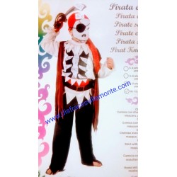 Disfraz Pirata esquelético,talla 10-12-Halloween.