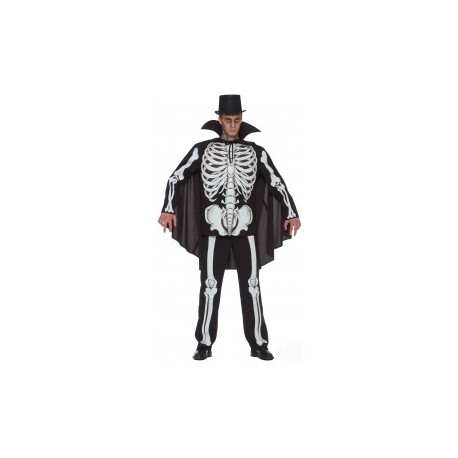 Disfraz Esqueleto con capa,talla 54-56..Halloween