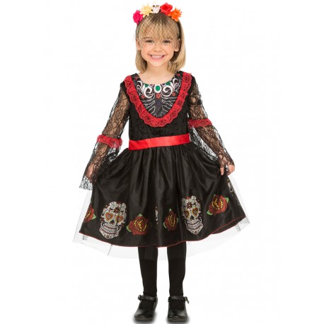 Disfraz Catrina o Señorita dia de los muertos,tall 5-6...Halloween