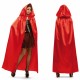 Capa roja brillante con capucha,chica o unisex