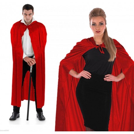 Capa Terciopelo roja con capucha ,Unisex