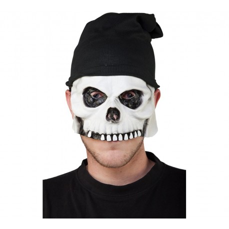 Mascara o Careta Media  Calavera con Gorro.