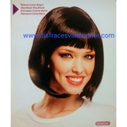 Peluca Charleston-Cabaret,corta morena,