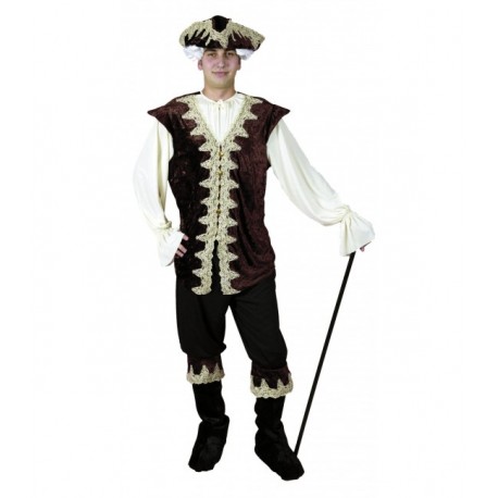 Disfraz Época o Pirata de Lujo,Marrón