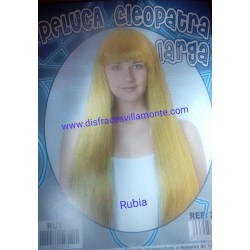 Peluca Rubia Lisa con Flequillo.