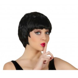 Peluca Negra Pelo Corto.