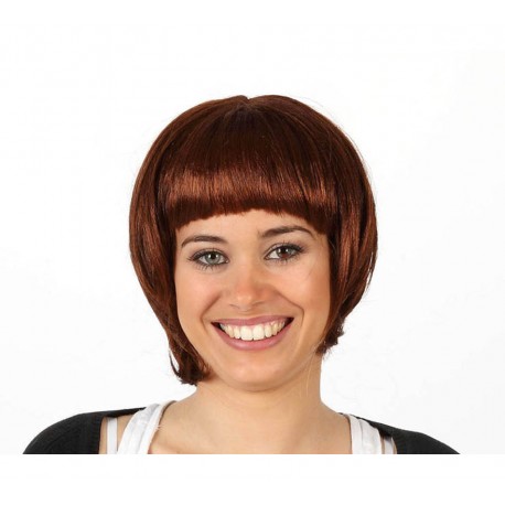 Peluca Marrón Pelo Corto.