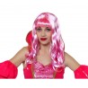Peluca Larga Con Flequillo, Rosa