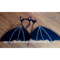 Alas Murciélago,con purpurina plata