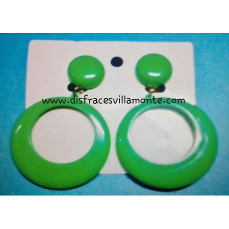 Pendientes Verdes de Sevillana, Flamenca, Cordobesa, Gitana-4 cm 