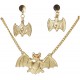 Set collar murciélagos y pendientes,Dorado
