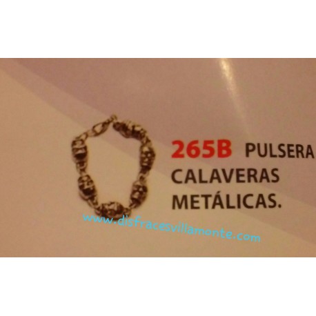 Pulsera calaveras, metálicas-Halloween