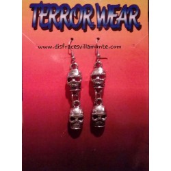 Pendientes Calaveras Metalica