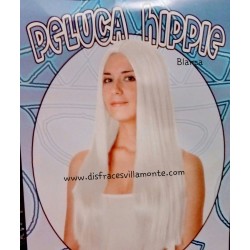 Peluca Hippie Blanca, Lisa Larga.