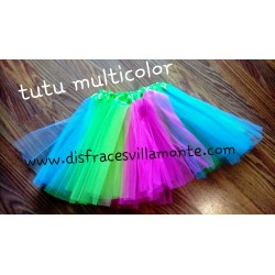 Tutu o Falda multicolor,de  30 cm largo