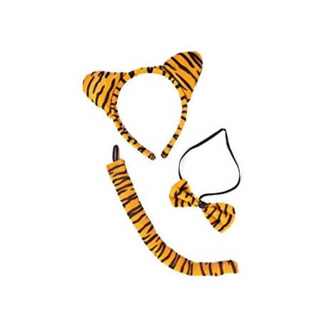 Set de animales Tigre. Orejas,cola y pajarita