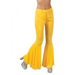 Pantalones de campana amarillos para mujer