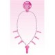 Collar perlas rosa con  pito.Despedidas 