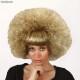 Peluca Rubia Rizada con Flequillo Liso.Afro