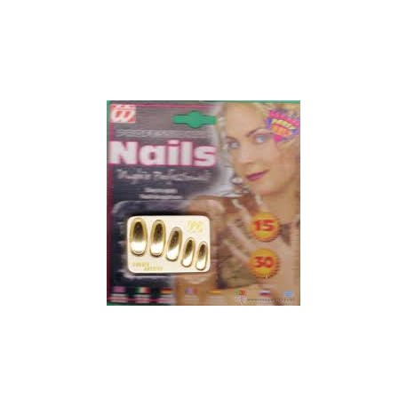 Uñas postizas,color oro-dorada