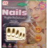 Uñas postizas,color oro-dorada