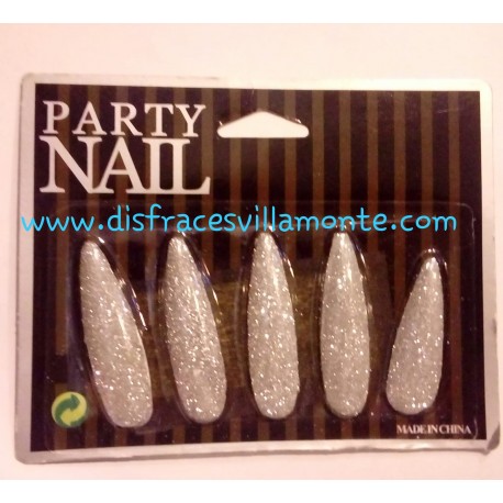 Uñas postizas,color plata