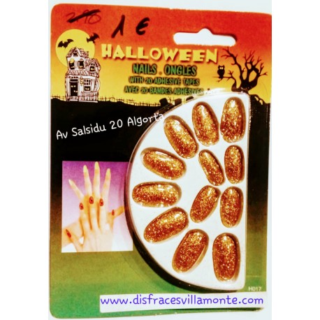 Uñas doradas Glitter (purpurina)