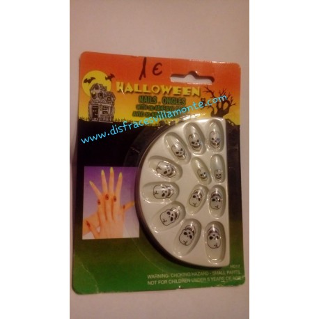 Uñas postizas con  Calaveras-Halloween