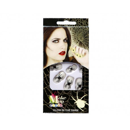 Uñas postizas, Arañas ..Glow in the dark-Halloween