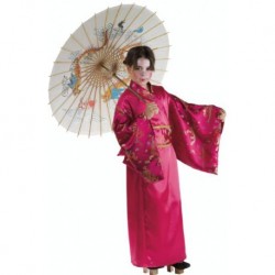 Disfraz Geisha-Japones-China,Fucsia talla 6 años